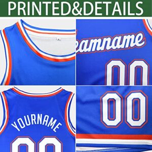 Custom Basketball Jersey Hip-Hop Shirts Stitched or Printed Personalized Name Number for Men/Boy, 16.navy&white, One Size