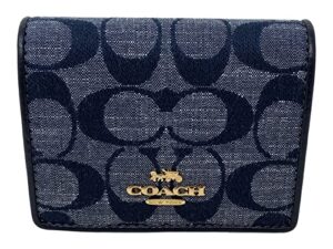 coach mini wallet on a chain in signature chambray style no. c8667
