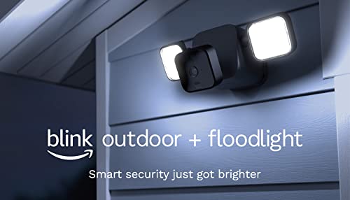 Blink Floodlight camera - Wireless smart security Outdoor camera (3rd Gen) + LED mount, two-year battery, motion detection - 2 camera system (Black)