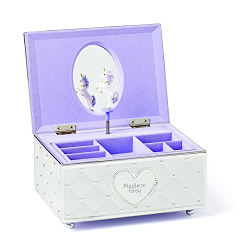 Lenox Childhood Memories Unicorn Jewelry Box Personalized, Custom Engraved Musical Jewelry Organizer, My First Jewelry Box for Kids, Children, Little Girls