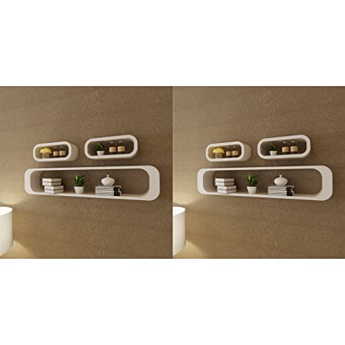 SKM Wall Cube Shelves 6 pcs White-5974