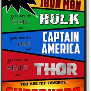 Son, You Are My Favorite Superhero - Artistic Typography Poster, Motivational Inspirational Quote Wall Art Print Great Decor for Kids Childs Bedroom Nursery Decor 16x24 Inch (Unframed)