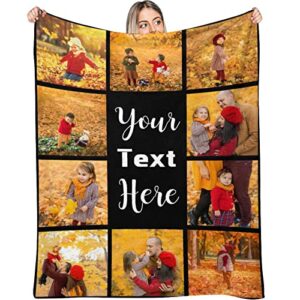 artsadd custom blanket personalized blanket with photos text gift on birthday christmas customized picture throw blanket for adult men women
