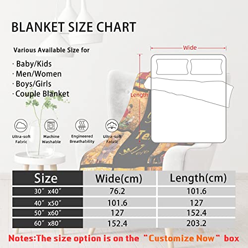 Artsadd Custom Blanket Personalized Blanket with Photos Text Gift on Birthday Christmas Customized Picture Throw Blanket for Adult Men Women