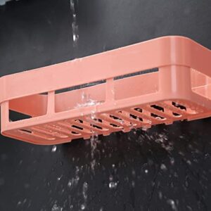 Muellery Adhesive Wall Mounted Shelf Hanger Hanging on Wall Stick Bathroom Kitchen Pink TPQU96103