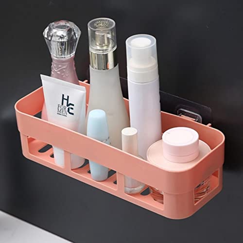 Muellery Adhesive Wall Mounted Shelf Hanger Hanging on Wall Stick Bathroom Kitchen Pink TPQU96103