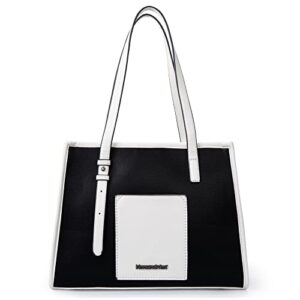 montana west satchel handbags for women vegan leather two-toned tote purses top-handle shoulder bags ar-mwc-125bk, black