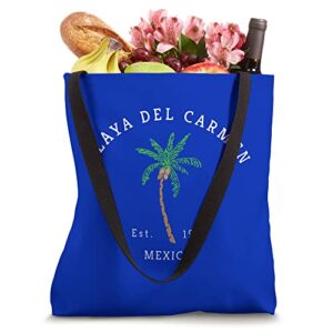 Playa del Carmen Mexico Colorful Palm Tree Retro Novelty Art Tote Bag