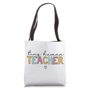 tiny human teacher tote bag