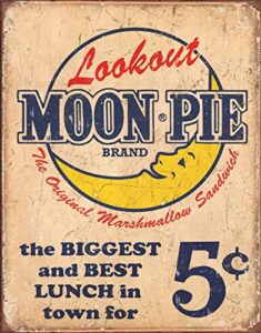 desperate enterprises moon pie – best lunch tin sign – nostalgic vintage metal wall décor – made in usa