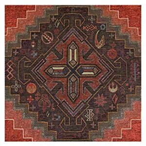 RUGGABLE x Star Wars Washable Rug - Perfect Boho Area Rug for Living Room Bedroom Kitchen - Child Friendly - Stain & Water Resistant - The Mandalorian: Mandalore Scarlet Red 5'x7' (Standard Pad)