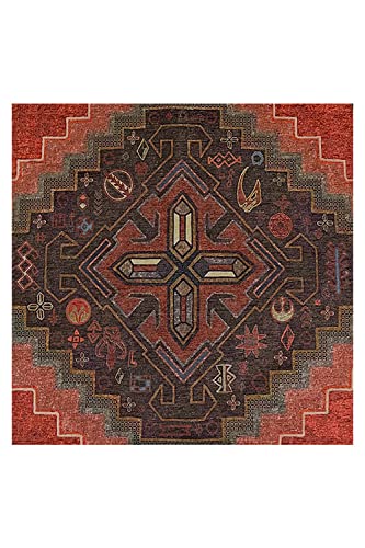 RUGGABLE x Star Wars Washable Rug - Perfect Boho Area Rug for Living Room Bedroom Kitchen - Child Friendly - Stain & Water Resistant - The Mandalorian: Mandalore Scarlet Red 5'x7' (Standard Pad)