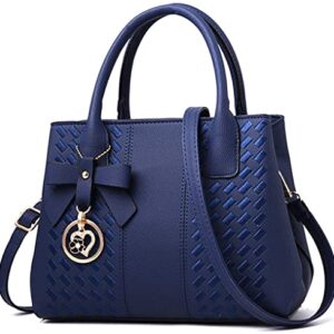 S.G Purses and Handbags for Women Fashion Ladies PU Leather Top Handle Satchel Shoulder Tote Bags (BLUE)