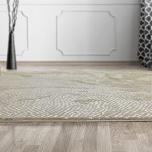 Antep Rugs Abstract 8x10 Dotted High-Low Textured Indoor Area Rug BAB5863 (Beige, 7'10" x 10')