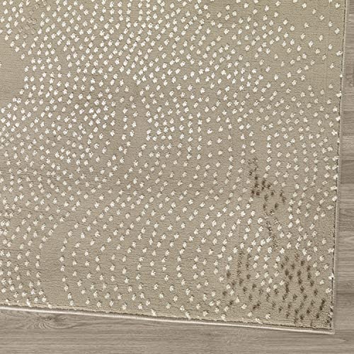 Antep Rugs Abstract 8x10 Dotted High-Low Textured Indoor Area Rug BAB5863 (Beige, 7'10" x 10')