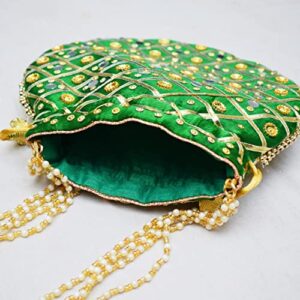 Potli Bags For Women's, Girls Potli Bag Women Stylish Shopping Bag, Women's Bags, Handmade Bags For Girls, Wedding Bags, Fancy Bags By YUSRA HANDICRAFTS, Green