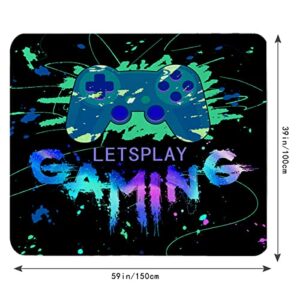 Tveinard Game Rug Teen Boys Carpets Gamepad Living Room Rug Gamer Bedroom Area Rugs Controller Player Home Decor Non-Slip Sofa Floor Mat,39"x59"