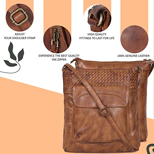 Crossbody Bags For Women-Real Handmade Vintage Leather Adjustable Shoulder Bags