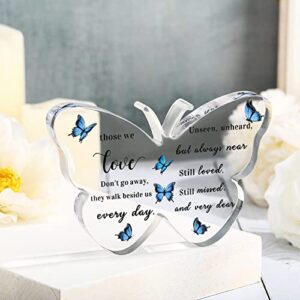 Sympathy Gifts Memorial Bereavement Gifts Acrylic Butterfly Loss of a Mother Sympathy Gifts Remembrance in Memory of Loved One Gifts Loss of Father Husband Condolences Gift for Loss, 4 x 3 Inch