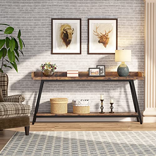 Tribesigns 70.9 inch Extra Long Console Table Behind Couch, Rustic Industrial Sofa Table for Living Room, Narrow Entryway Hallway Long Bar Table