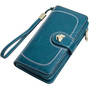 foxlover designer wristlet wallets for women large capacity ladies rfid blocking leather credit card holder