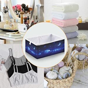 Kigai Starry Sky Moon Stars Storage Bin Closet Organizers Collapsible Toy Storage Rectangular for Home Organization Shelf Store Bins Container, 15.7" x 11" x 7"