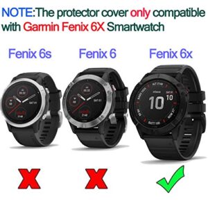 FitTurn [5 Pack] Clear Style Case Compatible with Garmin Fenix 6X/6X Pro/Fenix 6X Sapphire Smart Watch Replacement Screen Protector Case Cover TPU Shockproof Case Guard Thin Bumper Shell