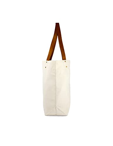 Lake Tahoe, Retro Camper and Lake, Contour (Canvas Deluxe Tote Bag, Faux Leather Handles & Zip Pocket)