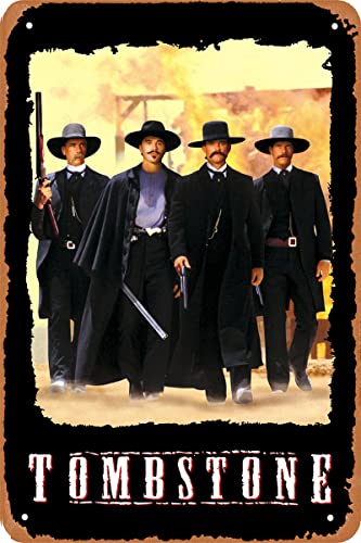 Tombstone 1993 Movie Poster Tin Sign Metal Sign for Bar Pub Man Cave Home Wall Decoration Gifts 8x12Inch