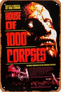 tersshawl horror movie poster house of 1000 corpses metal tin sign vintage style tin sign for bars,restaurants,pubs,8×12 inch gifts