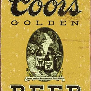 Desperate Enterprises Coors Golden Beer Vintage Tin Sign - Nostalgic Vintage Metal Wall Décor - Made in USA