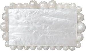 kwrniae white acrylic evening clutch bag for women glitter marble purse handbag for wedding cocktail party prom, white01