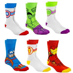 marvel legends socks for boys & men, 6-pack socks for men & boys socks, men’s athletic socks, athletic socks for boys