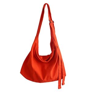 hobo purses for women canvas tote shoulder bags fairy grunge accessories y2k aesthetic hippie bag (orange)