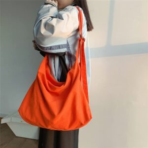 Hobo Purses for Women Canvas Tote Shoulder Bags Fairy Grunge Accessories Y2k Aesthetic Hippie Bag (Orange)