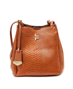 london fog coco lizard shoulder bag for women, vegan leather handbags – cognac lizard 1