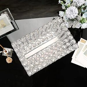 ELLDOO Crystal Wedding Card Box, Rectangle Money Card Box Silver Gift for Wedding Receptions, Centerpiece Decor, Anniversary, Keepsake, Gift Display Box