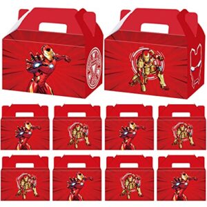 renbangus 16 pcs iron hero birthday party favors boxes for kids, iron hero gift boxes goodie candy boxes for classroom rewards carnival prizes decor gifts for boys girls