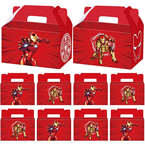 RenbangUS 16 Pcs Iron Hero Birthday Party Favors Boxes for Kids, Iron Hero Gift Boxes Goodie Candy Boxes for Classroom Rewards Carnival Prizes Decor Gifts for Boys Girls