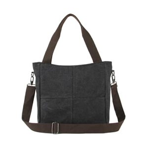 KUANG! Women's Canvas Tote Shoulder Bags Handbag Satchel Purses Small Work Travel Crossbody Bag