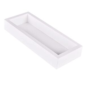 Floating Shelves, Solid Wood Storage Set of 4 Wall-Mounted Shelf for Bathroom/Living Room/Bedroom/Kitchen Decor (White)