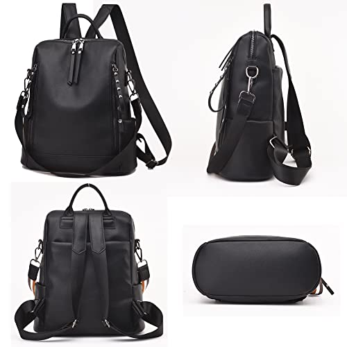 Backpack Purse for Women Multi-pocket Large Capacity Leather Shoulder Bag Multi-purpose Cute Backpack for Girls (White)