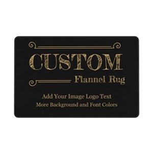 Custom Rug with Logo Image Text 60"x39" with Rug Grippers Customized Mats Personalized Flannel Rugs for Living Room Bedroom and Office Home Decoration Area Rug Gifts