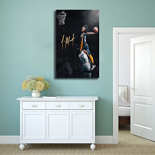 QEWRT Ja Morant Poster Basketball Portrait Art 1 Picture Canvas Bedroom Wall Decor Print Offices Dorm Room Decor