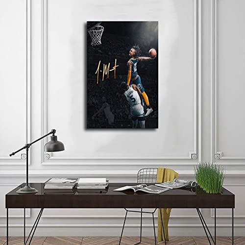 QEWRT Ja Morant Poster Basketball Portrait Art 1 Picture Canvas Bedroom Wall Decor Print Offices Dorm Room Decor