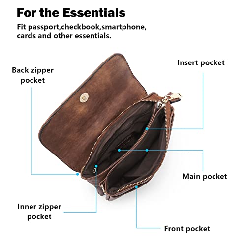 CHOLISS Leather Small Crossbody Bags for Women Designer Cell Phone Bag Wallet Purses Adjustable Strap