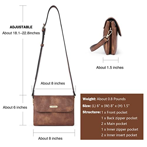 CHOLISS Leather Small Crossbody Bags for Women Designer Cell Phone Bag Wallet Purses Adjustable Strap