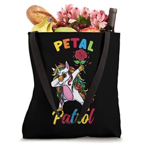 Dabbing Unicorn Wedding Petal Patrol Tote Bag