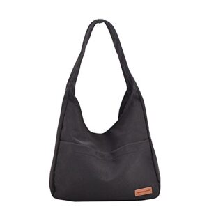 sanxiner large capacity tote shoulder bag,lightweight hobo handbag,work tote bag for women (1-black)