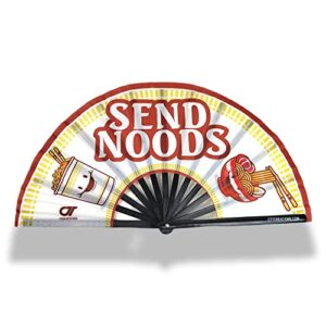 CTT CREATIONS Large Folding Fan- 13i nches Tall 25 inches Wide- Hand Fan- Send Noods- Fan for Events Rave Concert and Festival- Light and Compact